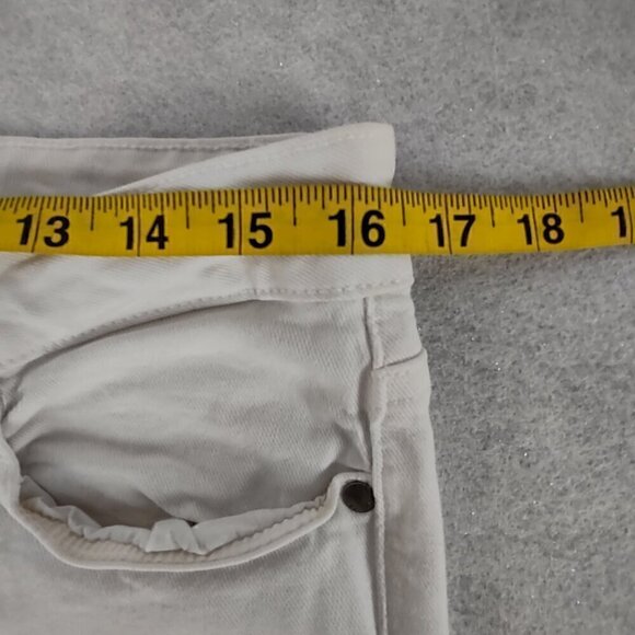 Paige Kylie Crop White Jeans With 5 Pockets Zip Fly With Button Closure Size 32 - Picture 7 of 12